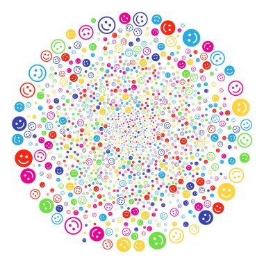 Mutlu gülümseme patlayan küresel küme