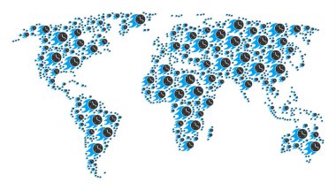 Ateş son tarih saat öğeleri global harita kolaj