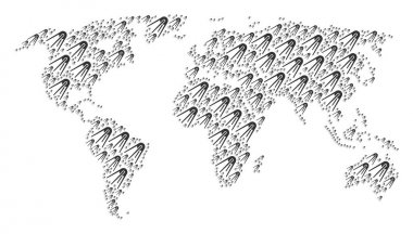 Global harita desen ilk uydu simgeler