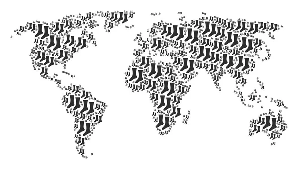 Atlas Mundial Colagem de Meias Itens —  Vetores de Stock