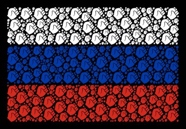 Rus bayrağı kolaj yumruk elemanları