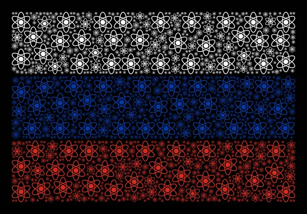 Ruská vlajka mozaika Atom položek — Stockový vektor