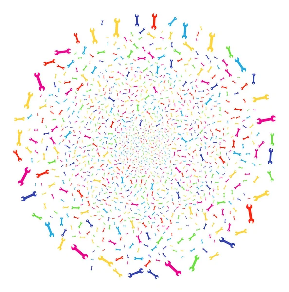 Clé à molette ronde Cluster — Image vectorielle