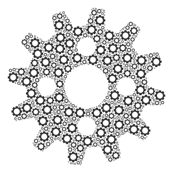 Cogwheel Collage of Gears — Stock Vector