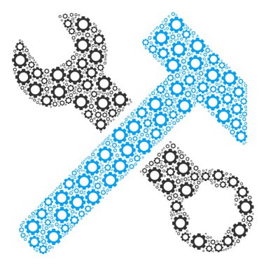 Çekiç ve anahtar kompozisyon vites