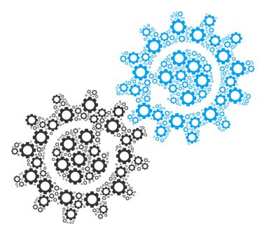 Vites dişli mekanizması döndürme kolaj