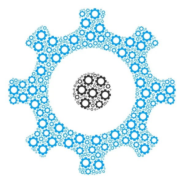 Colagem de engrenagem de rodas dentadas —  Vetores de Stock