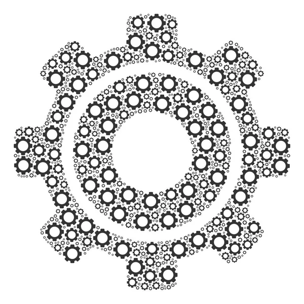 Cog Collage of Gears — Stock Vector