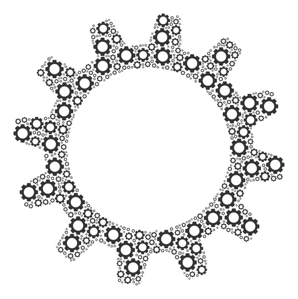 Cogwheel κολάζ του κιβωτίου ταχυτήτων — Διανυσματικό Αρχείο