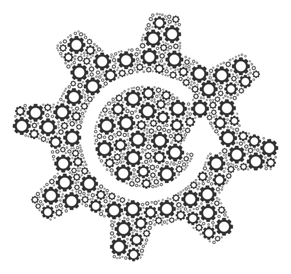 Cogwheel Dirección de rotación Collage de Cogs — Archivo Imágenes Vectoriales