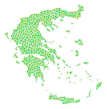Yunanistan Haritası mozaik nokta