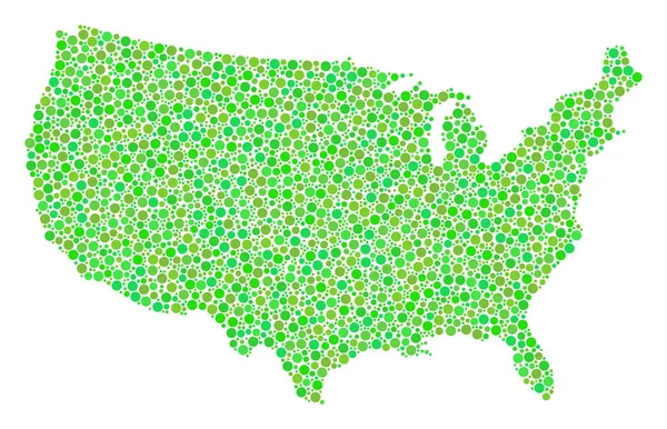 Мозаїчна карта США малих кіл — стоковий вектор