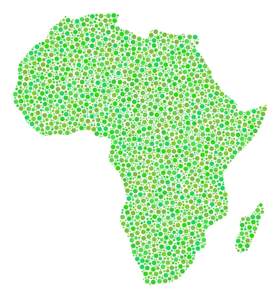 小さな円のアフリカ地図モザイク — ストックベクタ