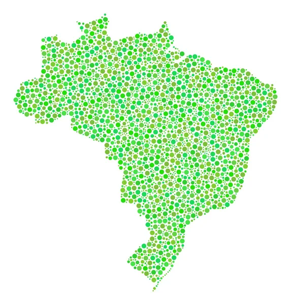 Brasil Mapa Mosaico de puntos — Vector de stock