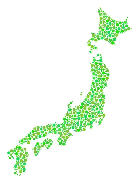 Japanisches Kartenmosaik aus Punkten — Stockvektor
