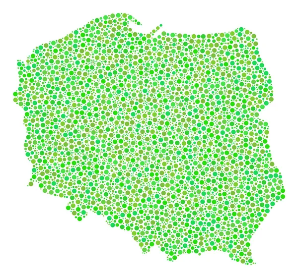 Polônia Mapa Colagem de pequenos círculos —  Vetores de Stock