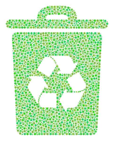 Papelera de reciclaje Mosaico de pequeños círculos — Vector de stock