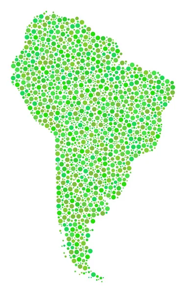 Sud America Mappa Composizione di Circoli Piccoli — Vettoriale Stock