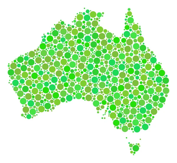 Australia Mappa Composizione dei cerchi — Vettoriale Stock