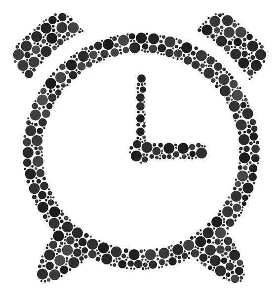 Reloj despertador mosaico de puntos — Vector de stock