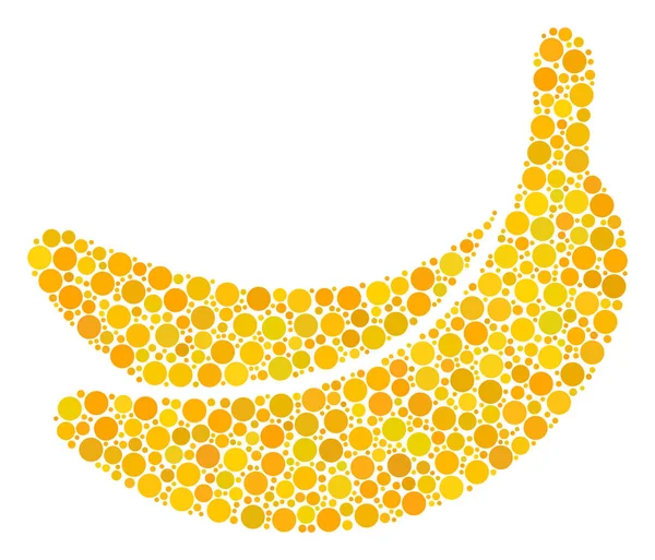 Composição de Banana de Círculos Preenchidos — Vetor de Stock
