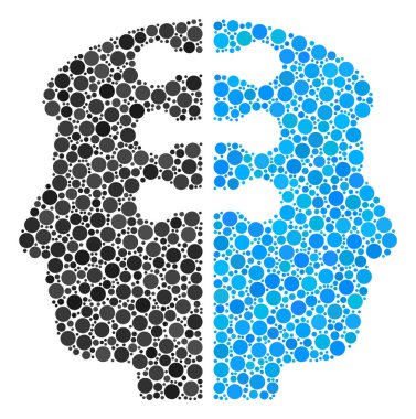 Çift kafa doldurulmuş daireler mozaiği arabirimi