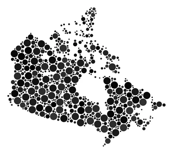 Canada Mappa Collage of Dots — Vettoriale Stock