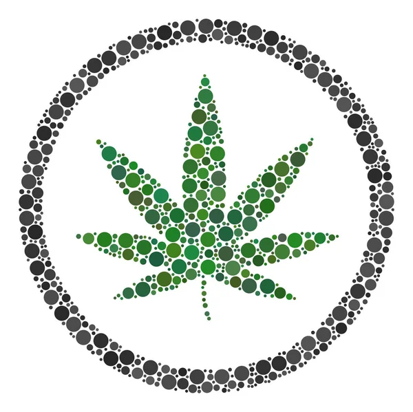 Collage de Cannabis de Círculos Llenos — Archivo Imágenes Vectoriales