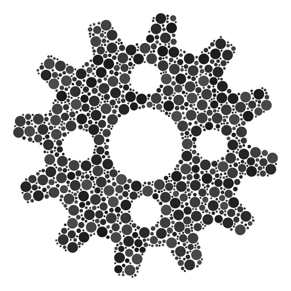 Kugghjulet Collage av fyllda cirklar — Stock vektor