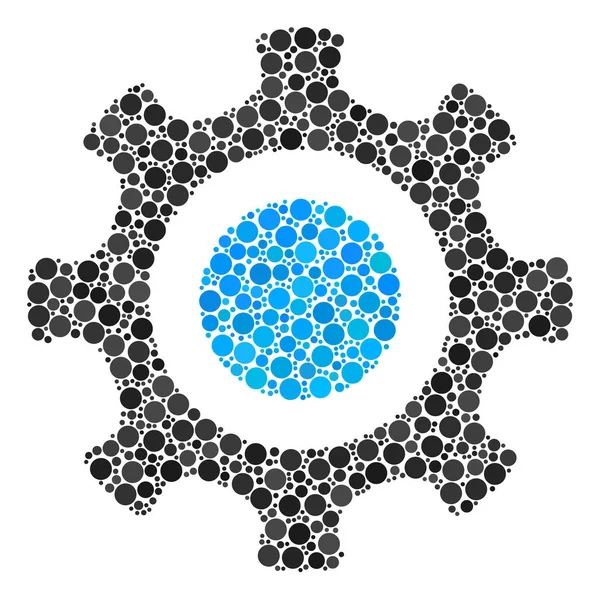 Cogwheel Mosaico di cerchi riempiti — Vettoriale Stock