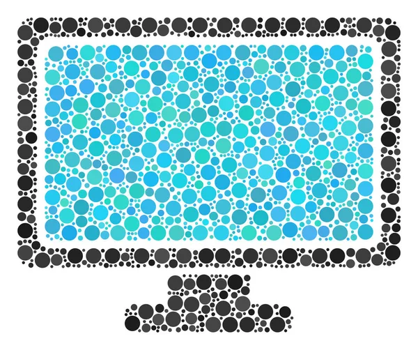 Pantalla de computadora Mosaico de puntos — Vector de stock