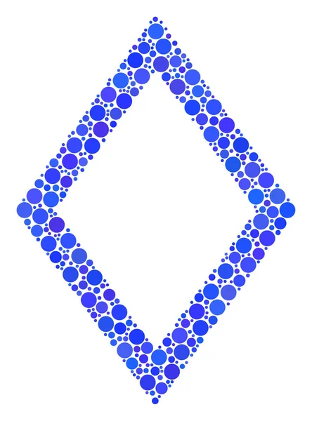 Contour Rhombus mozaïek van gevulde cirkels — Stockvector