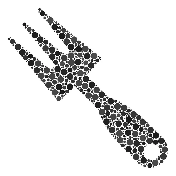 Cultivateur Râteau Composition des points — Image vectorielle