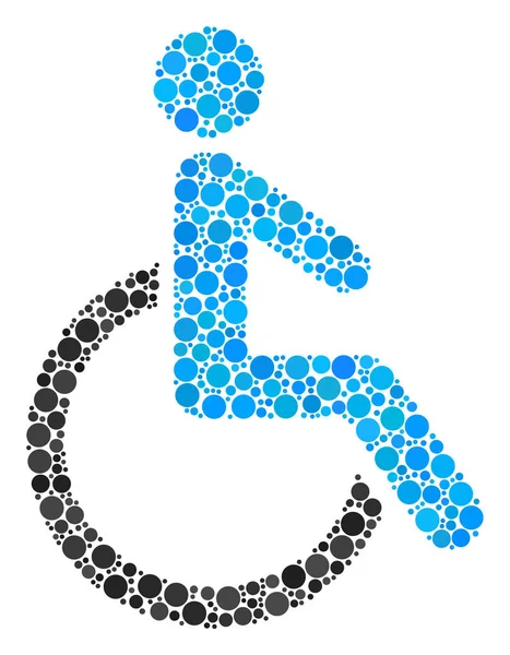 Коллаж точек для инвалидов — стоковый вектор