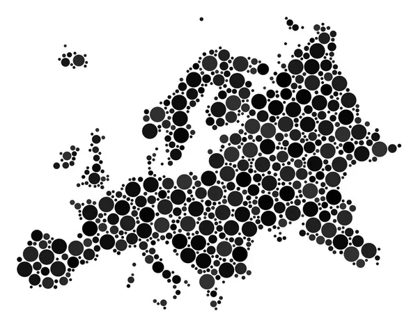 Europakarte Collage aus Punkten — Stockvektor