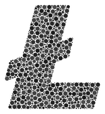 Doldurulmuş daireler Litecoin mozaiği