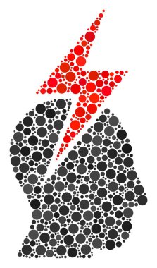 Kişi stres grev kolaj dolu daire