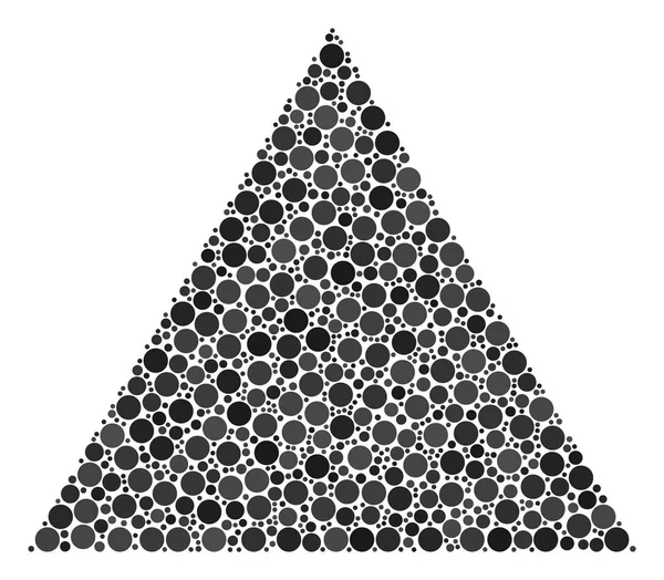 Collage de triángulo lleno de círculos llenos — Vector de stock
