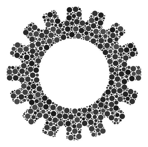 Gear Collage of Dots — Stock Vector