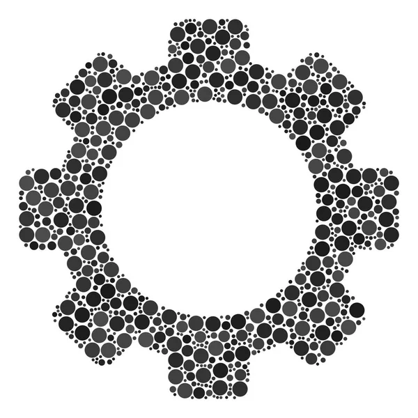 塗りつぶされた円のギア構成 — ストックベクタ