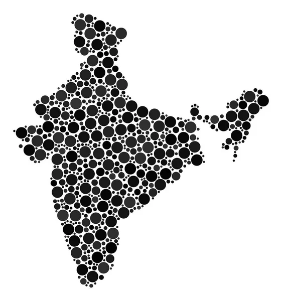 Mozaika mapu Indie teček — Stockový vektor