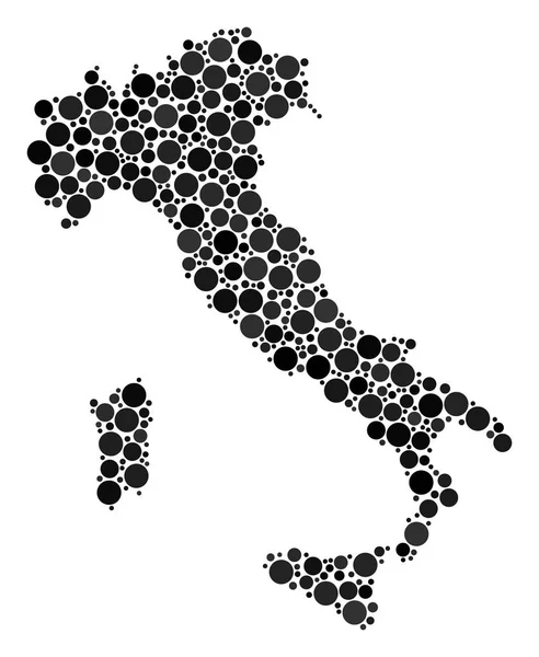 Itália Mapa Mosaico dos Pontos — Vetor de Stock
