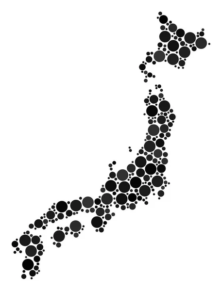 Japan karta mosaik av prickar — Stock vektor
