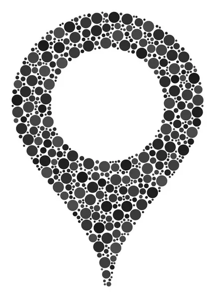 Map Marker Collage of Dots — Stock Vector