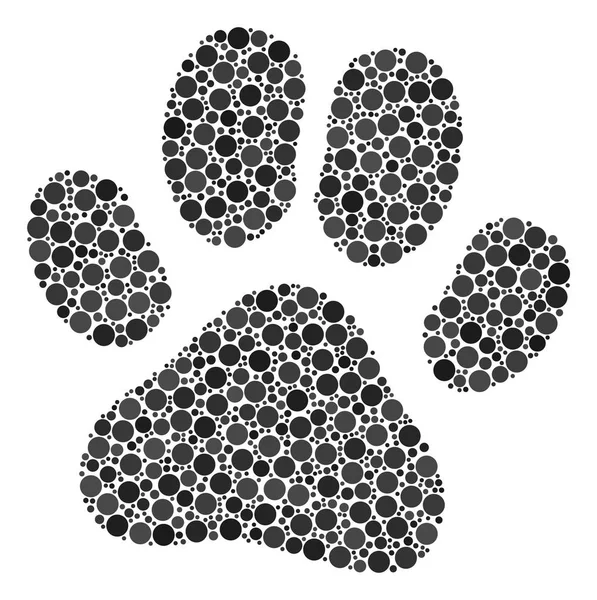 Paw Footprint Mosaico di punti — Vettoriale Stock