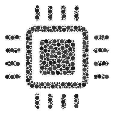 İşlemci kolaj dolu daire