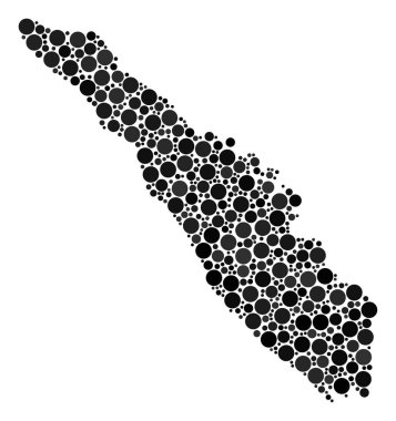 Sumatra Adası harita mozaiği dolu daire