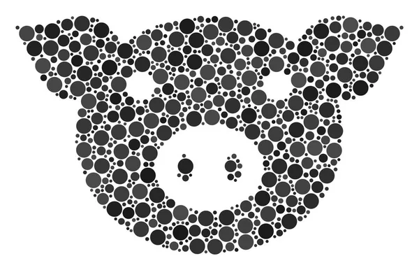 Мозаика "Голова свиньи" — стоковый вектор