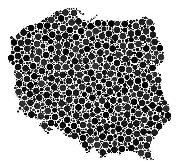 Мозаика точек на карте Польши — стоковый вектор