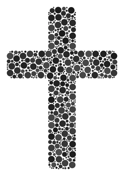 Religieuze Cross Collage van stippen — Stockvector